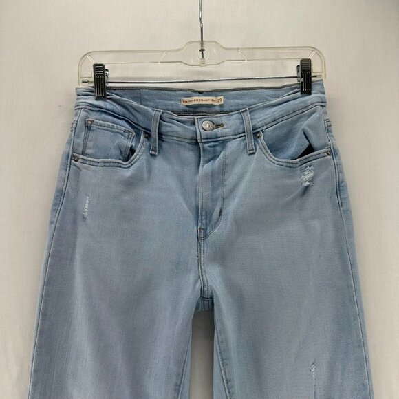 Levis 724 High-Rise Straight Crop Jeans Women 29 Stretch Tribeca Moon Light Wash - Picture 3 of 13